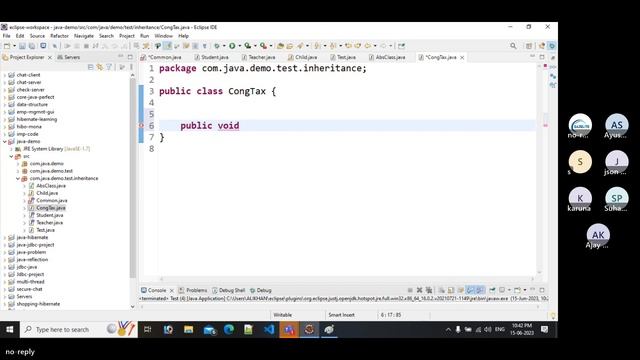 Java Industrial Training | OOPs | Inheritance | Abstract class | Interface смотреть онлайн