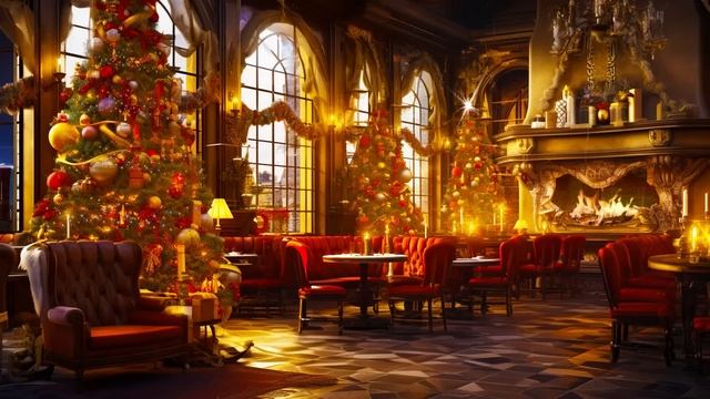 벽난로와 함께하는 크리스마스 음악 ?? 악기 크리스마스 재즈 노래 재생 목록 ? 메리 크리스마스 | Christmas Coffee Shop Ambience