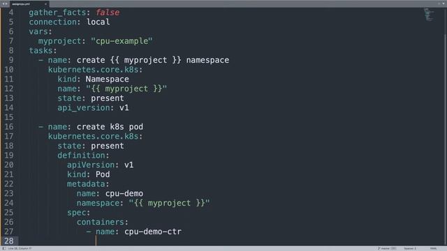 Assign CPU Resources to Kubernetes K8s or OpenShift OCP Containers and Pods — Ansible module k8s смотреть онлайн