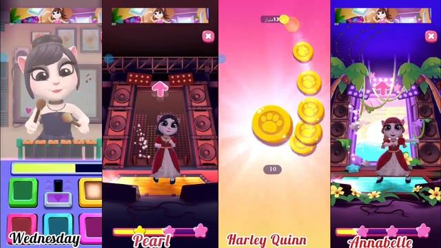 My Talking Angela 2 - New ? Wednesday Addams Vs Pearl Roku Vs Annabelle Doll Vs Harley Quinn ? New смотреть онлайн
