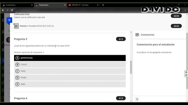 Autoevaluación T01 JAVA FUNDAMENTALS ORACLE - 20/20 смотреть онлайн