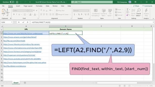 How to Extract Domain Name From URL in Excel - Office 365 смотреть онлайн