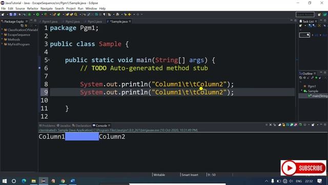 Escape Sequence Concept in Java смотреть онлайн