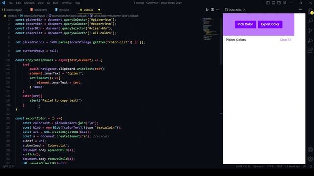 Create a Color Picker Chrome Extension | Javascript Project | HTML CSS JS Project смотреть онлайн