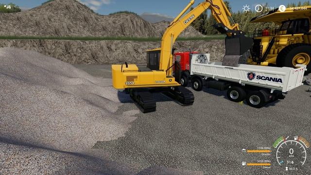 Farming Simulator 19 - DEERE 2054 LOGGER SERIES ROAD BUILDER Excavator Loads Scania смотреть онлайн