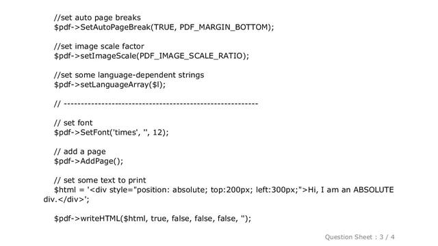 HTML : TCPDF - How can I show a div with absolute position in a pdf created with tcpdf? смотреть онлайн