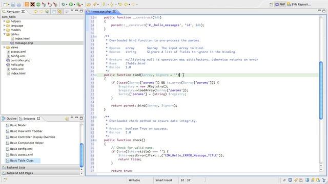 2.9 Adding the Table Class for a Joomla Component смотреть онлайн