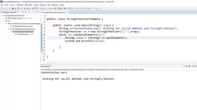 StringTokenizer class in java смотреть онлайн