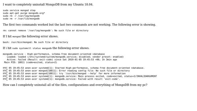Ubuntu: Cannot uninstall MongoDB on Ubuntu 18.04 смотреть онлайн