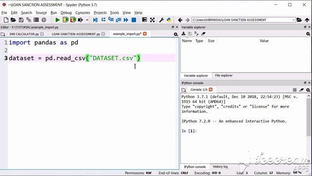 How to Import Dataset in a Python Development Environment (Spyder) | Machine Learning смотреть онлайн