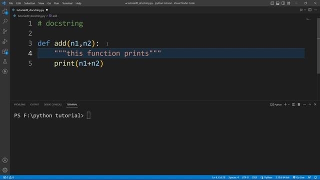 Docstring in Python | How to use docstrings in Python | Python Tutorial Part #49 смотреть онлайн