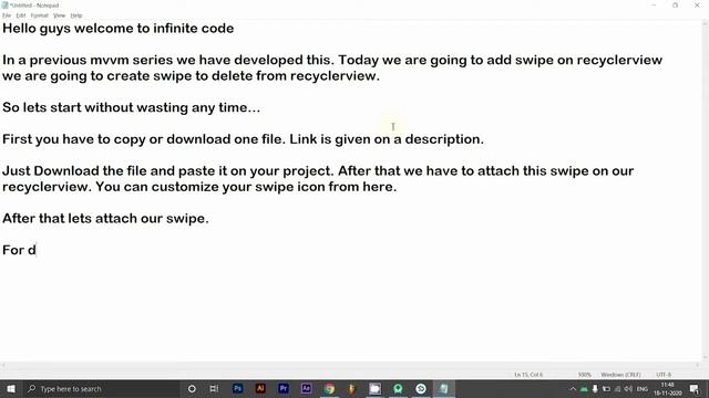 Swipe To Delete in RecyclerView in Android Studio using [ KOTLIN ] смотреть онлайн