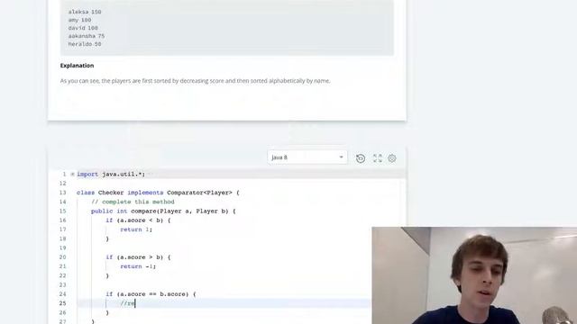HackerRank Sorting : Comparator Explained - Java смотреть онлайн