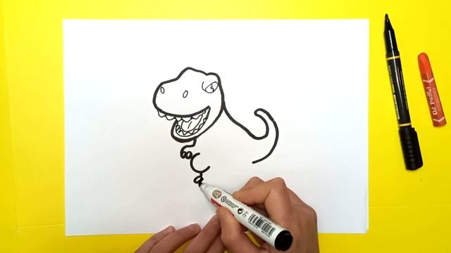 How to draw a dinosaur step by step | Как нарисовать динозавра поэтапно смотреть онлайн