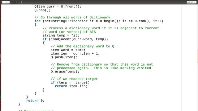 Length of shortest chain to reach a target word | GeeksforGeeks смотреть онлайн