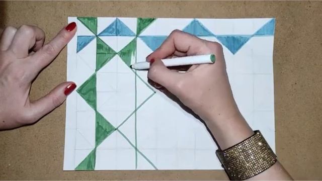 Геометричний сітчастий орнамент. Образотворче мистецтво. смотреть онлайн