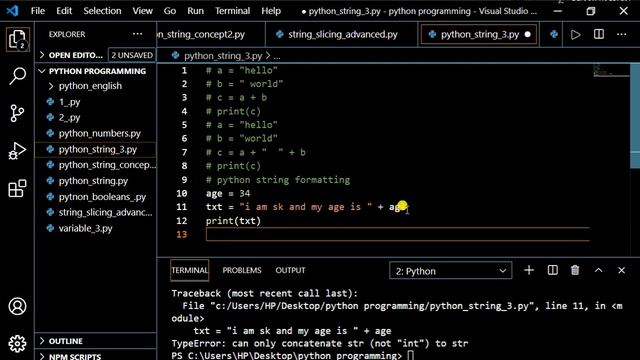 python strings concatenation and format function | python programming in hindi Full course #12 смотреть онлайн