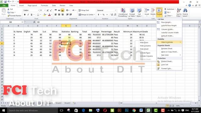 MS Excel Class 12 (To Resize and Hide/Unhide Rows and column) in Urdu/Hindi. смотреть онлайн