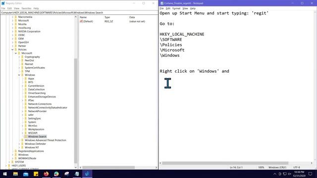 Disable Cortana in Registry Editor #Windows10 #Privacy #Telemetry смотреть онлайн