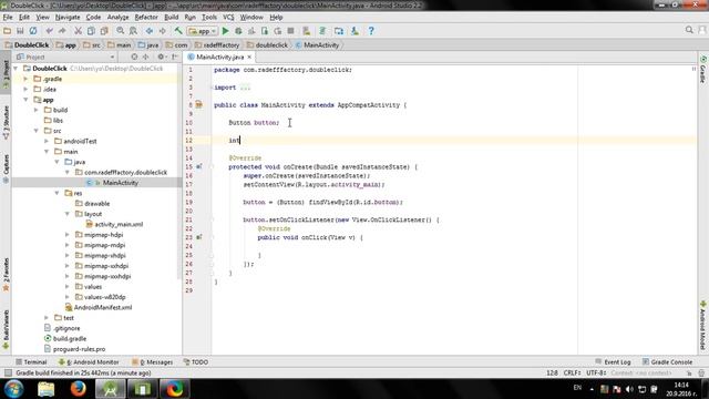 Detect double button click in Android Studio смотреть онлайн