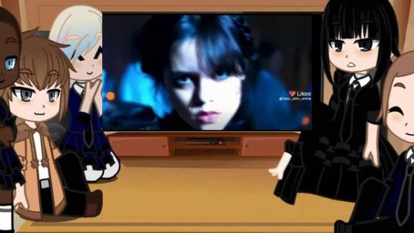 ~Пробная реакция персонажей Уэнсдей на ТТ.~