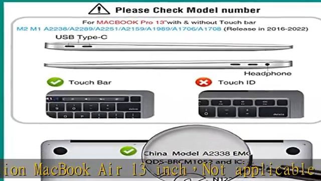 EooCoo Compatible with 2023 2022 M2 MacBook Pro 13 inch Case 2021-2016 Release M1 A2338 A2289 A2251 смотреть онлайн