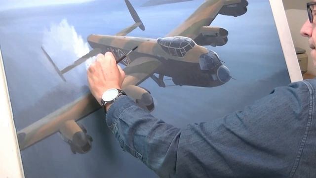 1 Minute Painting - Dambuster Timelapse. Aviation art. Acrylic painting demonstration смотреть онлайн