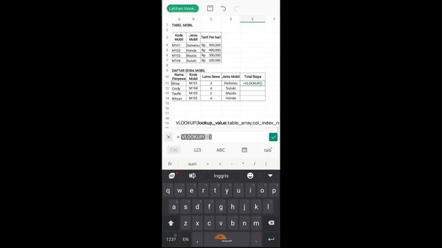 Menggunakan fungsi Lookup pada MS.Excel menggunakan WPS Office di Handphone смотреть онлайн
