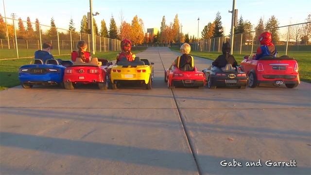 Superheroes Mega Power Wheels Race 4!