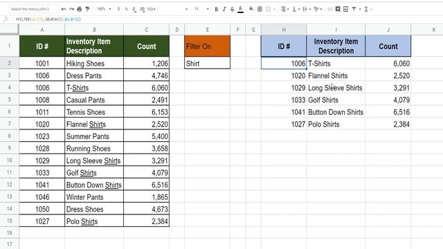 Google Sheets Filter Function Wildcard Match смотреть онлайн