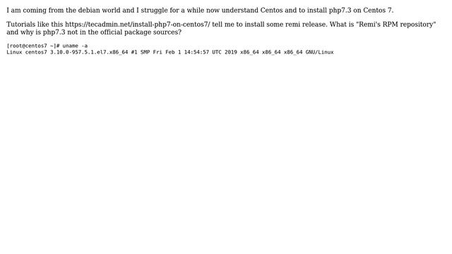 Unix & Linux: Centos 7 how to install php7.3 from official sources? смотреть онлайн