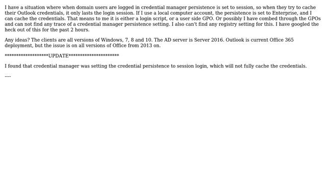 How do you toggle credential manager persistence from login session to enterprise? смотреть онлайн
