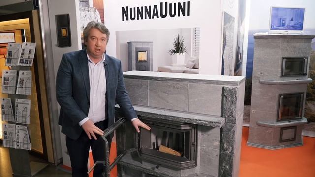 Дизайнерский камин из талькомагнезита Viveca, производства финской компании Nunnauuni смотреть онлайн