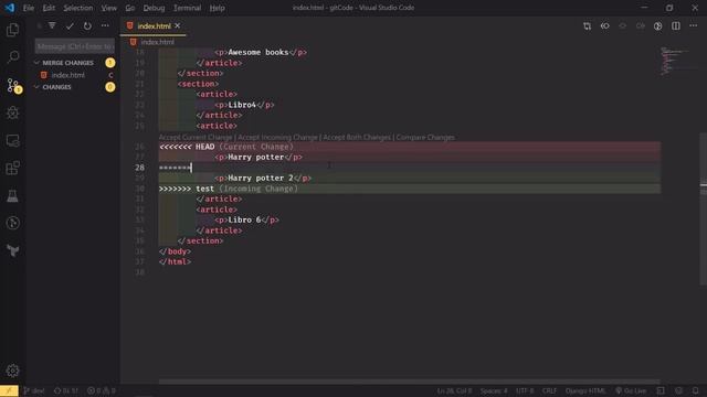 Como resolver conflictos de fusión - Merge Conflicts ? смотреть онлайн