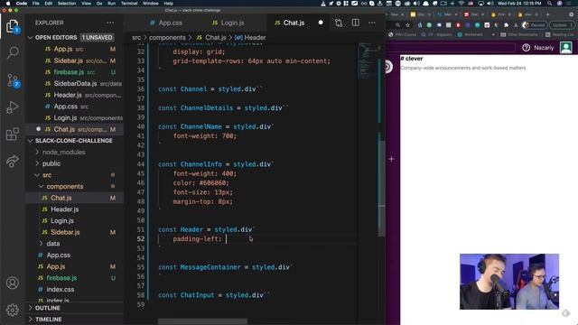 ? DAY 3: The 5 Day ReactJS Challenge | Let's Build a Slack Clone with REACT JS Part 2 смотреть онлайн