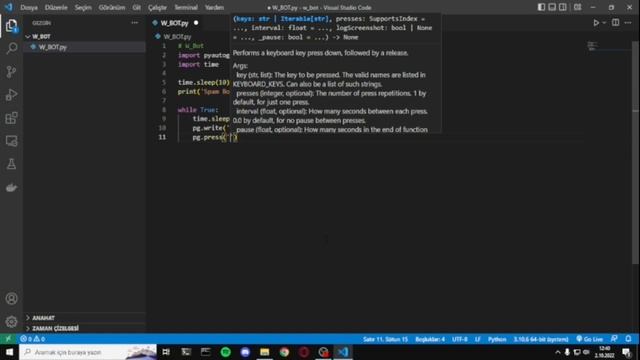 Python ile Spam bot yapma whatsapp , discord vb. смотреть онлайн