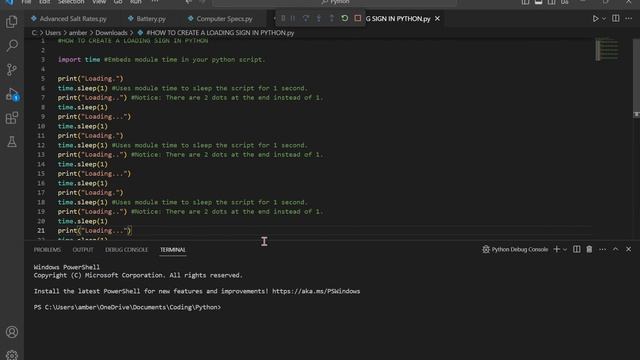 Loading Sign - Python Coding смотреть онлайн