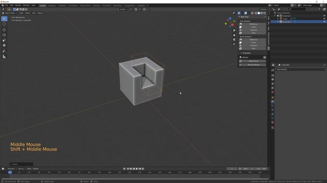 Arbeiten mit dem Bool Tool | Blender 2.8 Anfänger Tutorial Deutsch смотреть онлайн