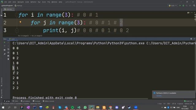 Вложенные циклы. Часть 1 | Python смотреть онлайн