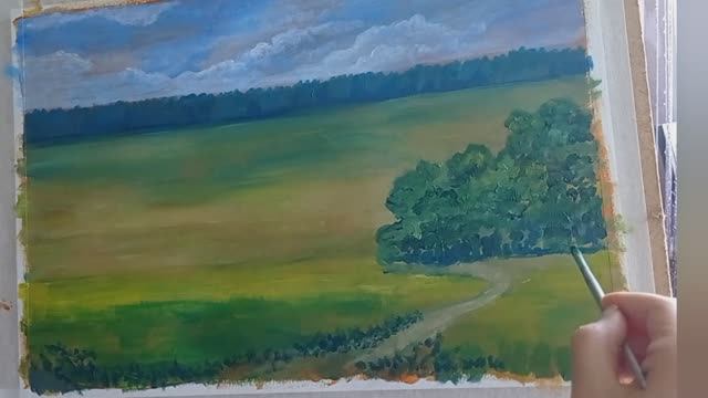 Это Родина моя | Летний пейзаж | Процесс написания картины | Первый сеанс смотреть онлайн