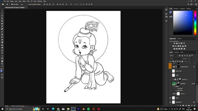 Sketch Glow up of Lord Krishna | Happy Janmashtmi | Photoshop Tutotrial смотреть онлайн