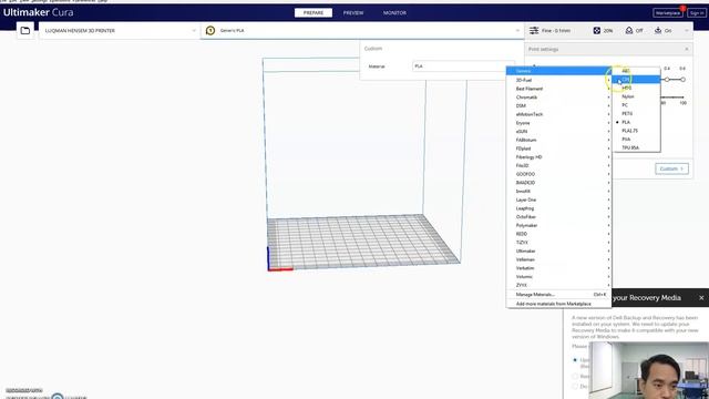Ultimaker Cura : Machine Setting and Filamen Setting смотреть онлайн