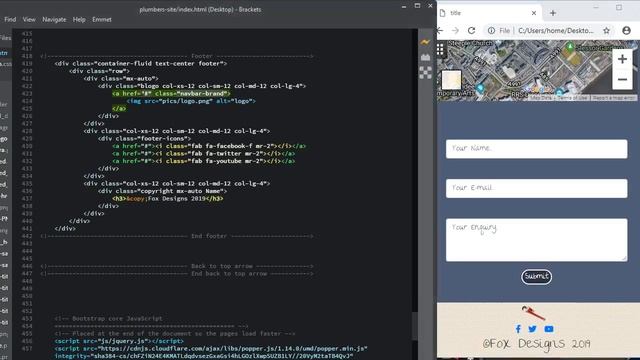 bootstrap 4 plumber footer social icons html & css смотреть онлайн