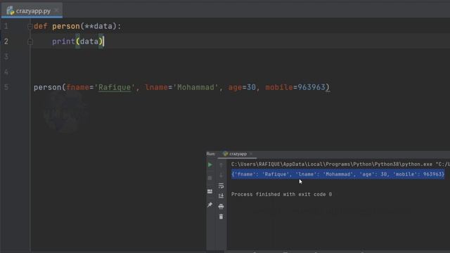 Python Tutorials For Beginners in Telugu - Tutorial 14 - Keyword Arguments - How to Print Dictionar смотреть онлайн