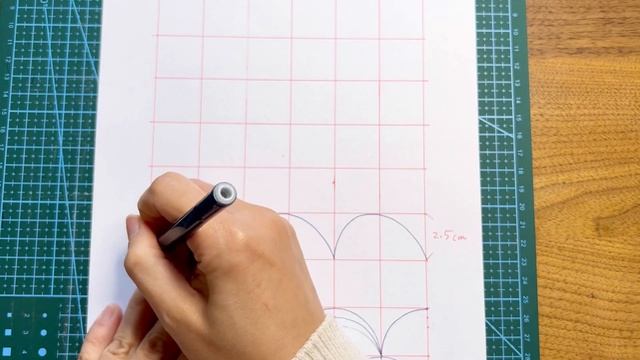 Drawing and stitching the Nowaki pattern (野分）with Sashiko смотреть онлайн