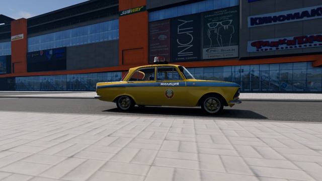 🚗 BeamNG -- по улицам огромного русского города отдаленно напоминающего Москву с башней МГУ и рекой смотреть онлайн