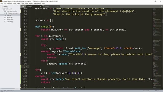 How To Make A Giveaway Bot With Discord.py | Giveaway Command [ Part 2 ]
