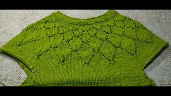 Вяжем азиатский росток и подрезы.3 часть .Пуловер с круглой кокеткой. Пуловер Листопад. смотреть онлайн