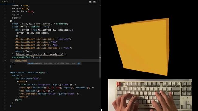 ASMR Programming | React+Three 3D Box AsciiEffect | No Talking #reactjs #threejs #asmrprogramming смотреть онлайн