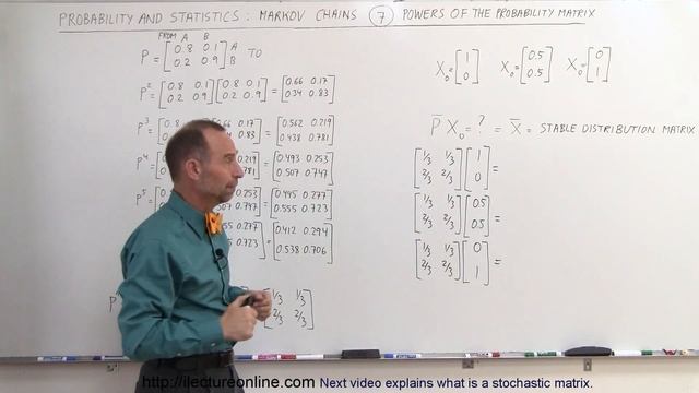 Prob & Stats - Markov Chains (7 of 38) Power of the Probability Matrix смотреть онлайн